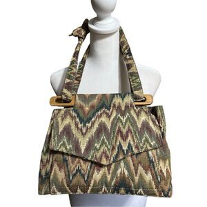 Vintage Ozark Mountain Handbags Woven Chevron Tapestry Purse/Bag